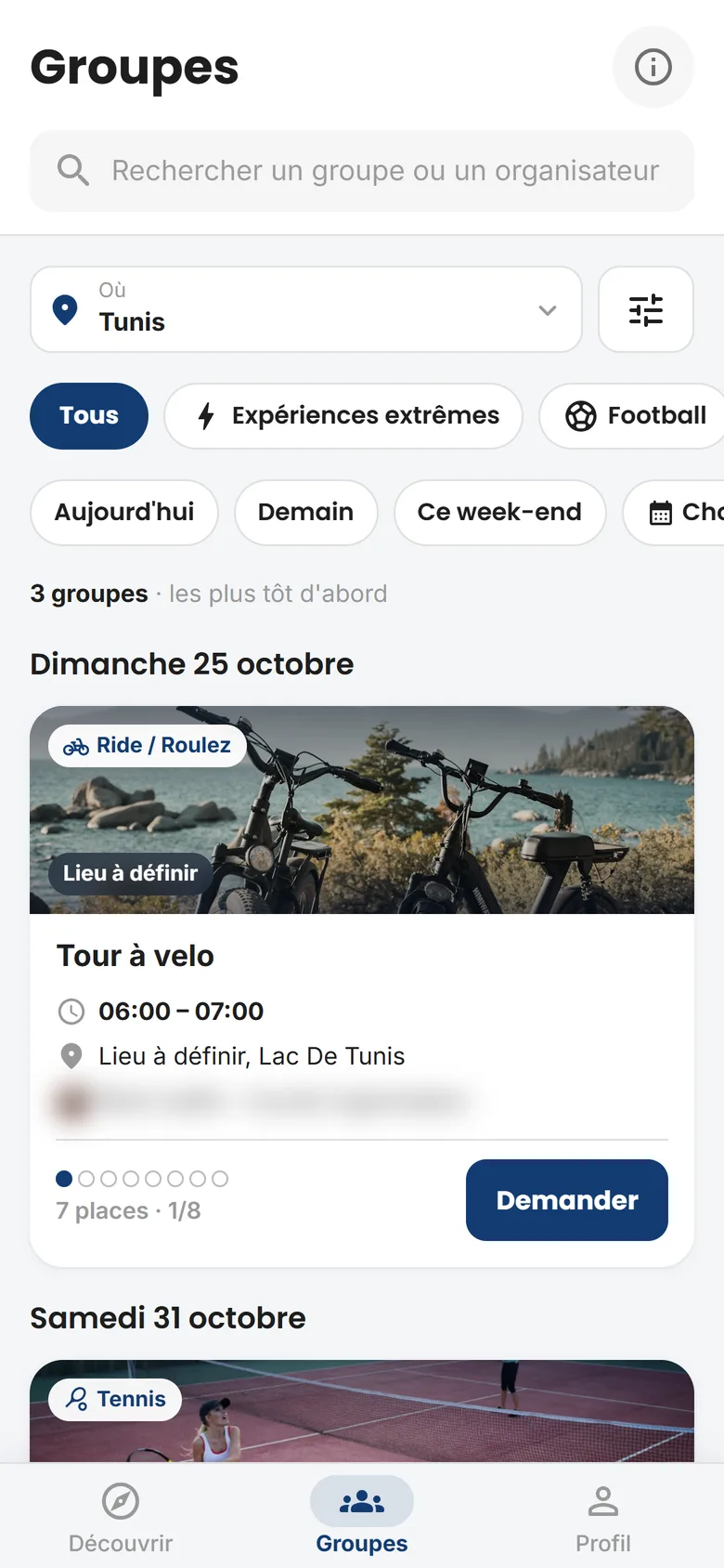 Rejoignez ou créez un groupe